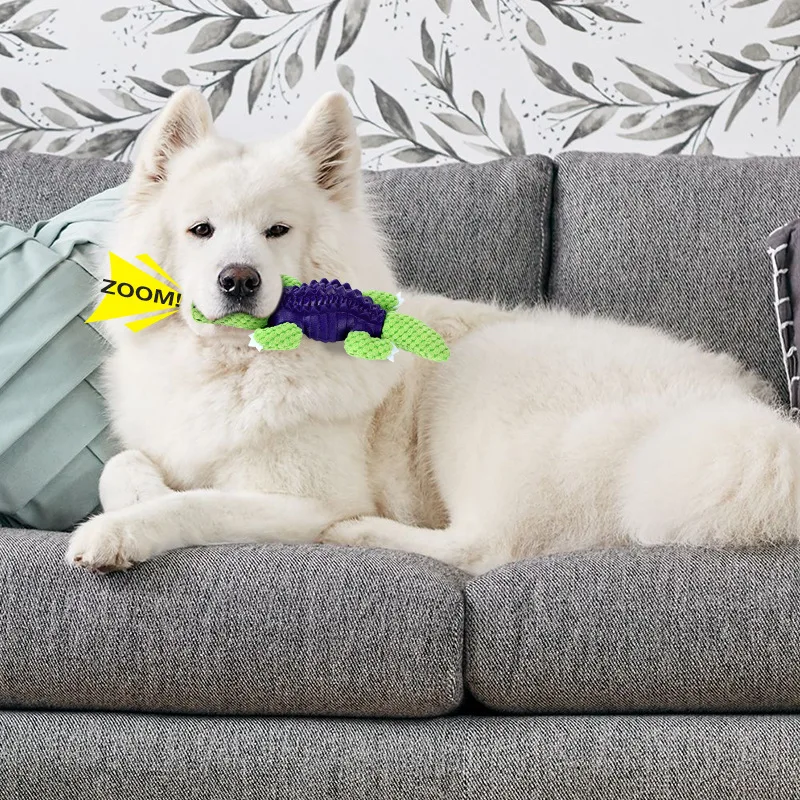 Release New Crocodile Plush Dog Toy Pet Puppy Squeaky Cute Shark Toys Stuffed Tortoise Training Chewing Rope Toys