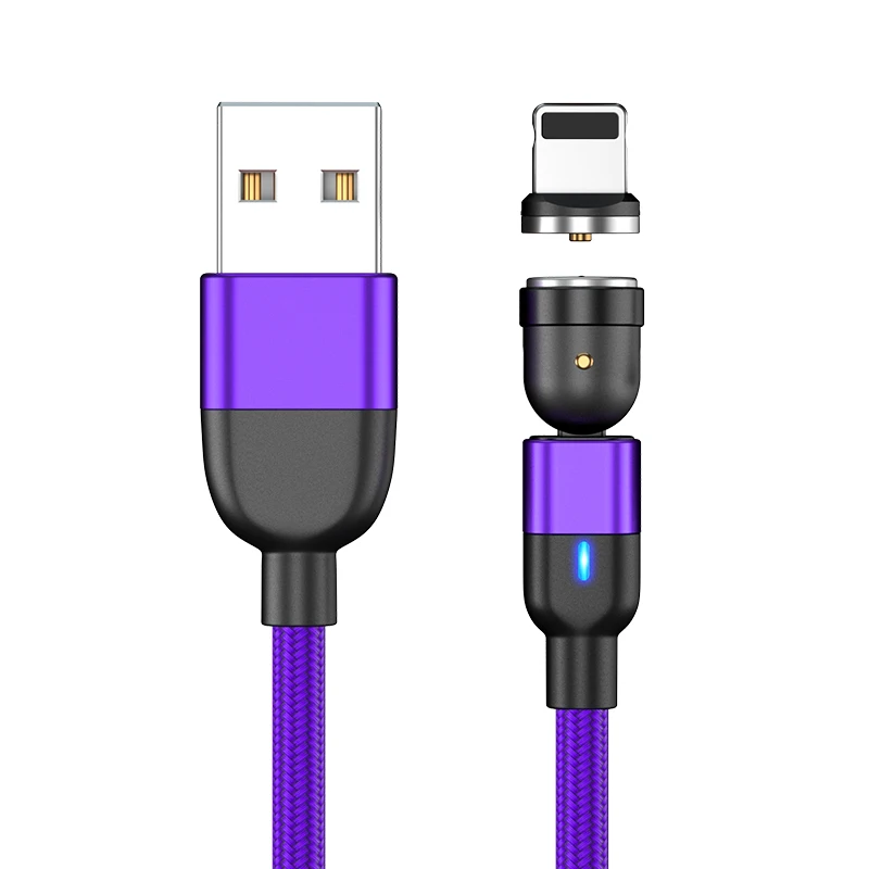 Dataroad вращающийся на 360 градусов нейлоновый Плетеный usb Тип c 3A кабель для быстрой зарядки светодиодный 3 в 1 floveme Магнитный кабель