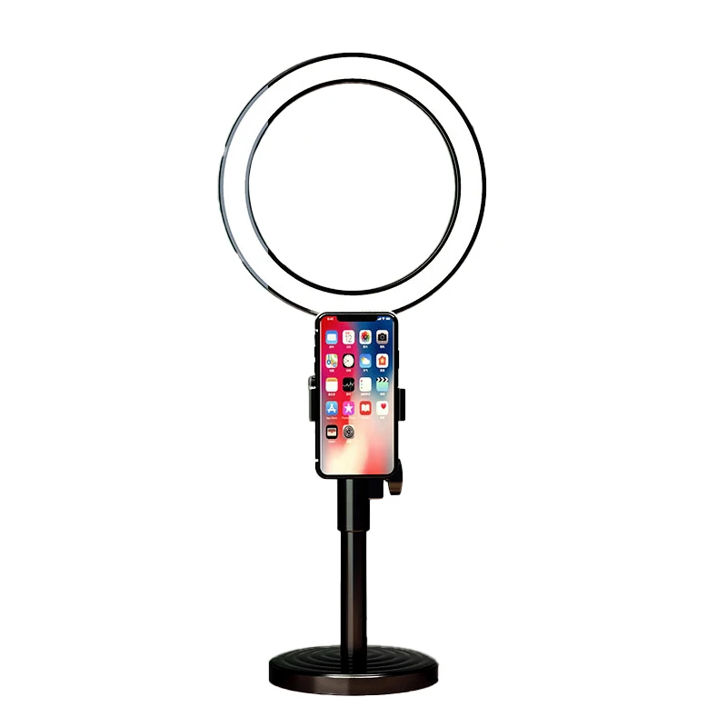 Desk Fill Light 6'8'10'12 inches Video Makeup Live Selfie Photography LED Light Tripod Round Base Tik tok Ring Light