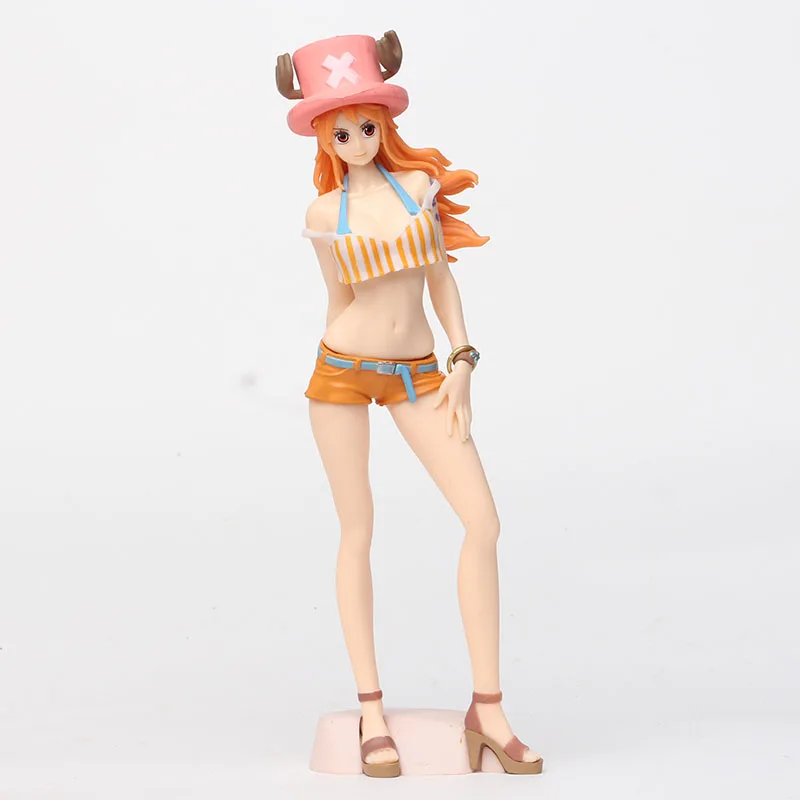 Hot anime Figure one pieces PVC figure Sexy Girl Nami action figure Deep Blue Belt Qiao Ba Hat sex gilr plastic