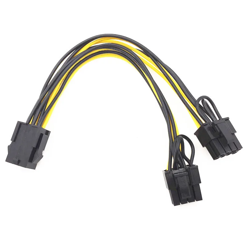 CPU 6 Pin To 8 pin Graphics Video Card PCI Express Power Splitter Cable 6Pin Female Double 8Pin Male