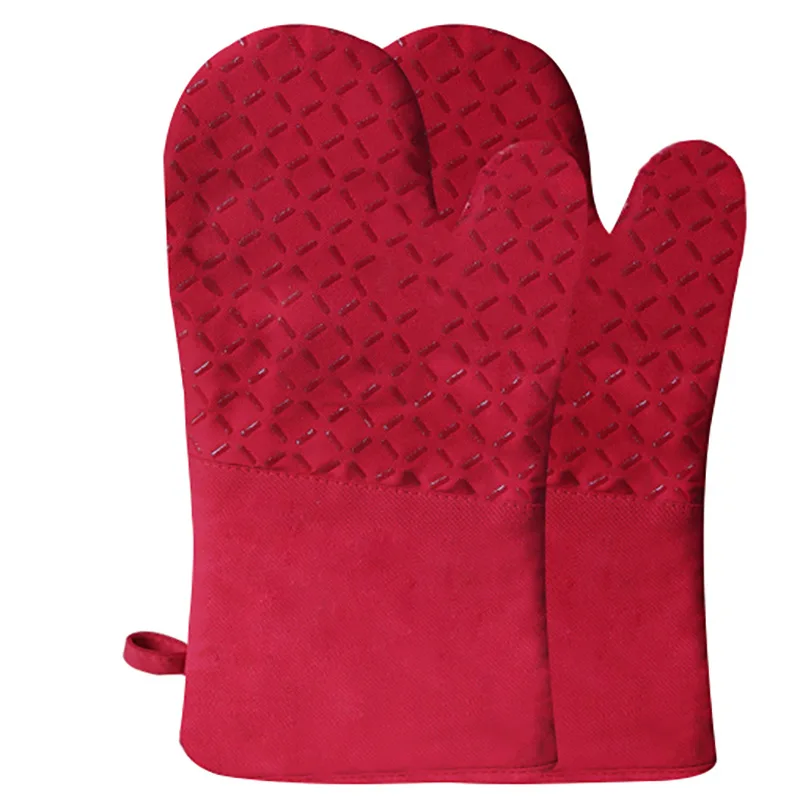 Long Sleeves Thick Silicone Heat Resistant Pot Holder Microwave Mitts  oven silicone baking gloves