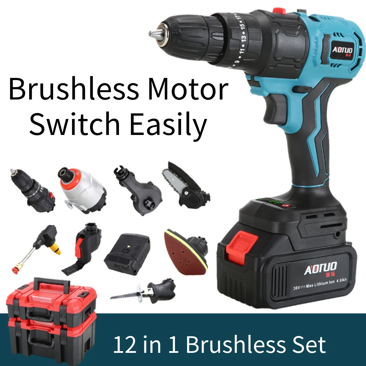 Multi-Functional Rechargeable Lithium Brushless Tool Set