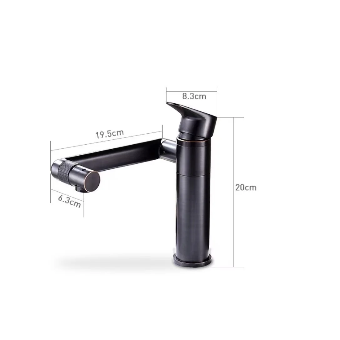 2022 New Style Black brass basin faucet Water Tap Multifunctional 360 Degree modern Bathroom Faucet