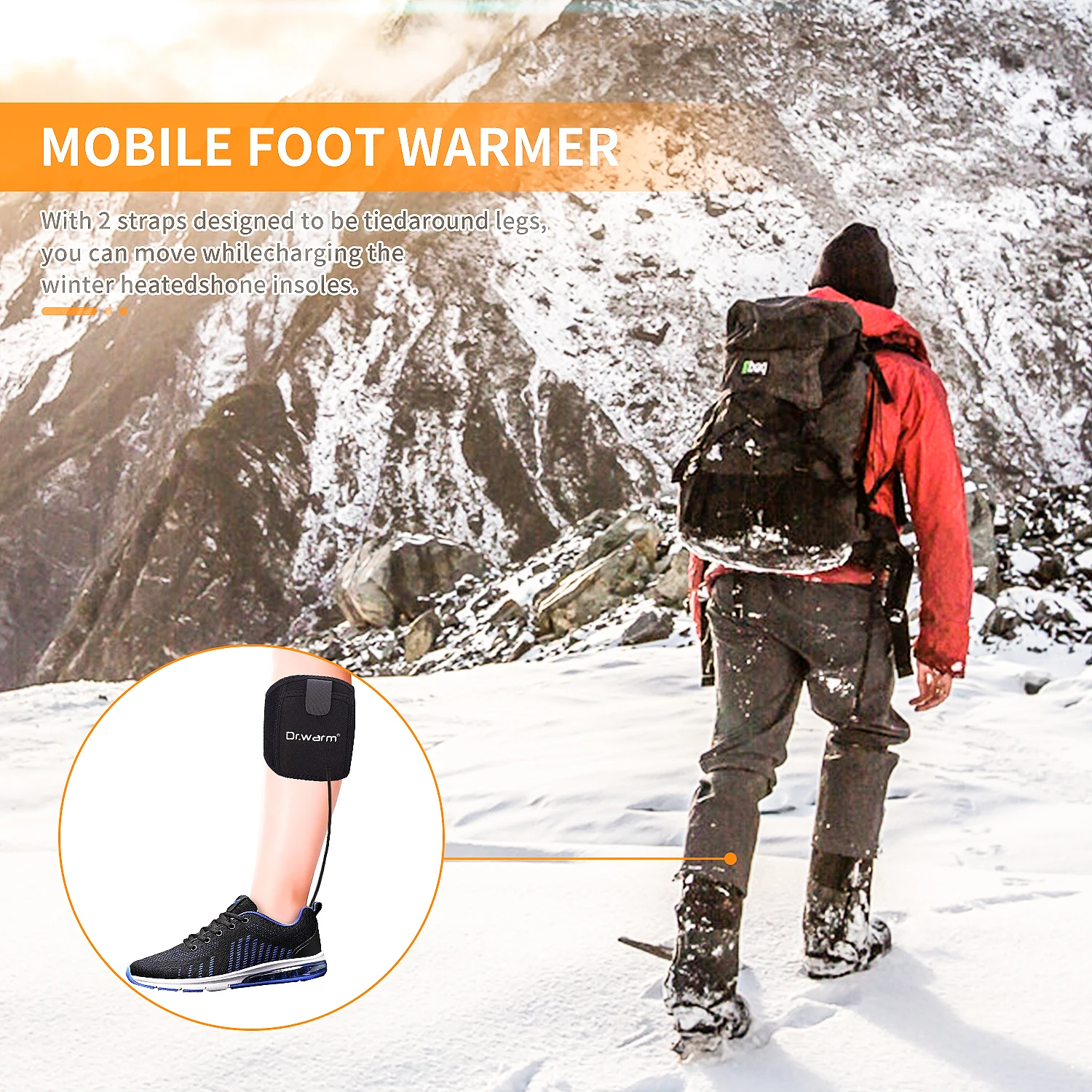Rechargeable Slim Foot Pad Warmer Soft Thermal Heating Heated Outdoor Insoles