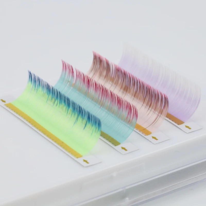 High Quality Festival Coloured Lash Fans Ombre Colored Eyelashes Vendor Custom Color Lash Extensions