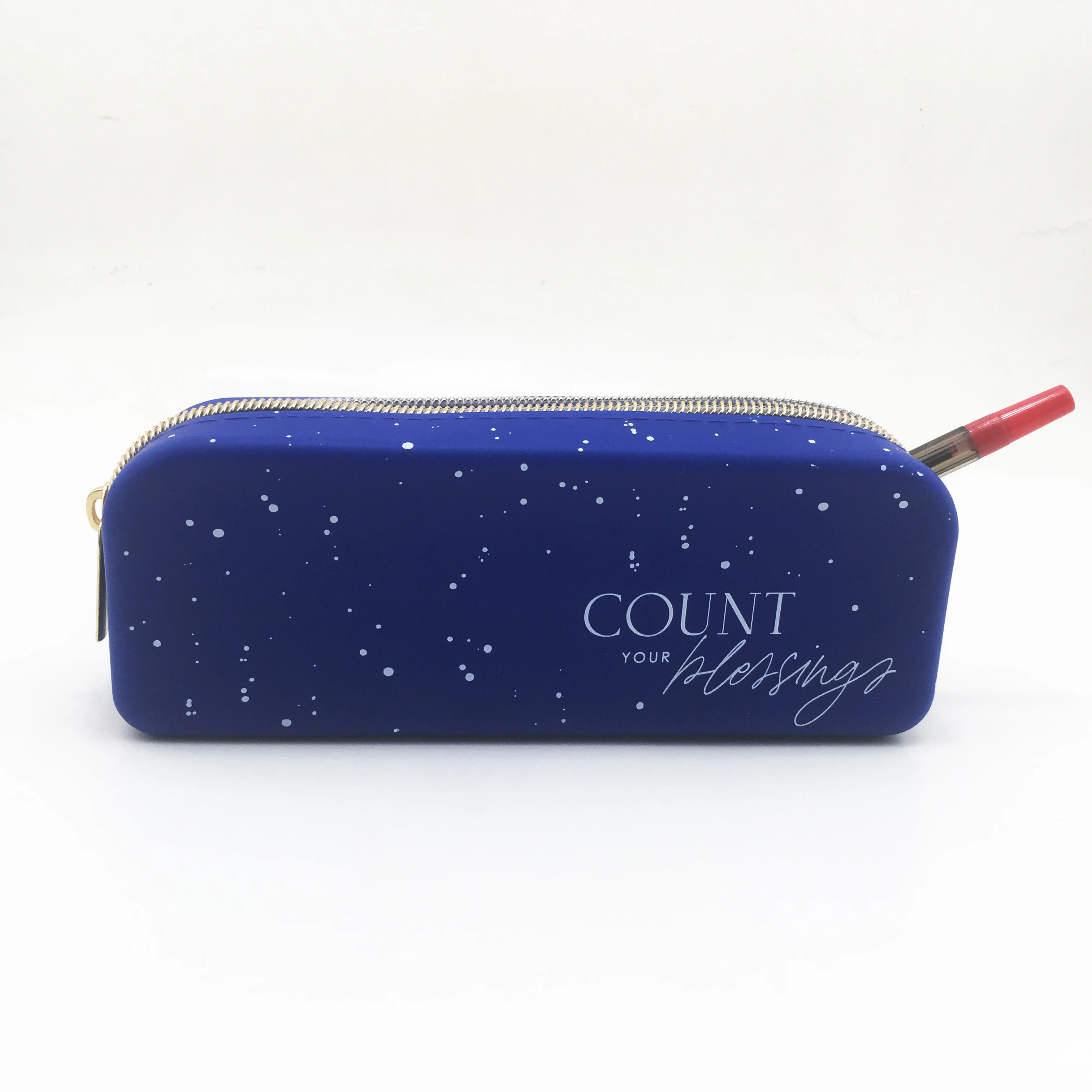 Wholesale Fashion Silicone Zipper Starry Sky Pencil Bag Pencil Case With Custom
