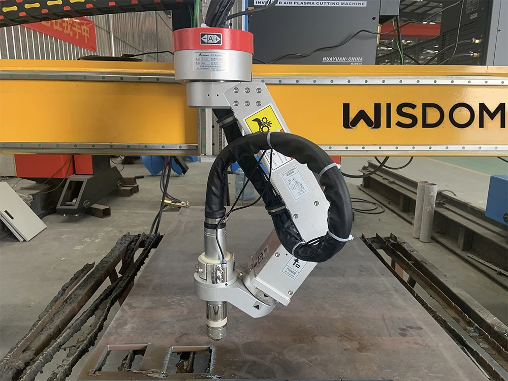 WISDOM CNC heavy duty Gantry CNC Metal Plasma Bevel Cutting Machine 6 axis industry using