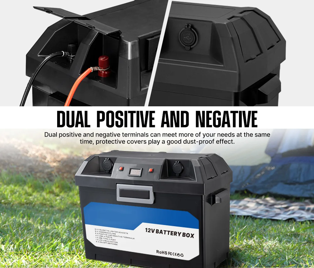Marine Camping Car Empty Portable Recharge 12V Smart Plastic Lithium Battery Box