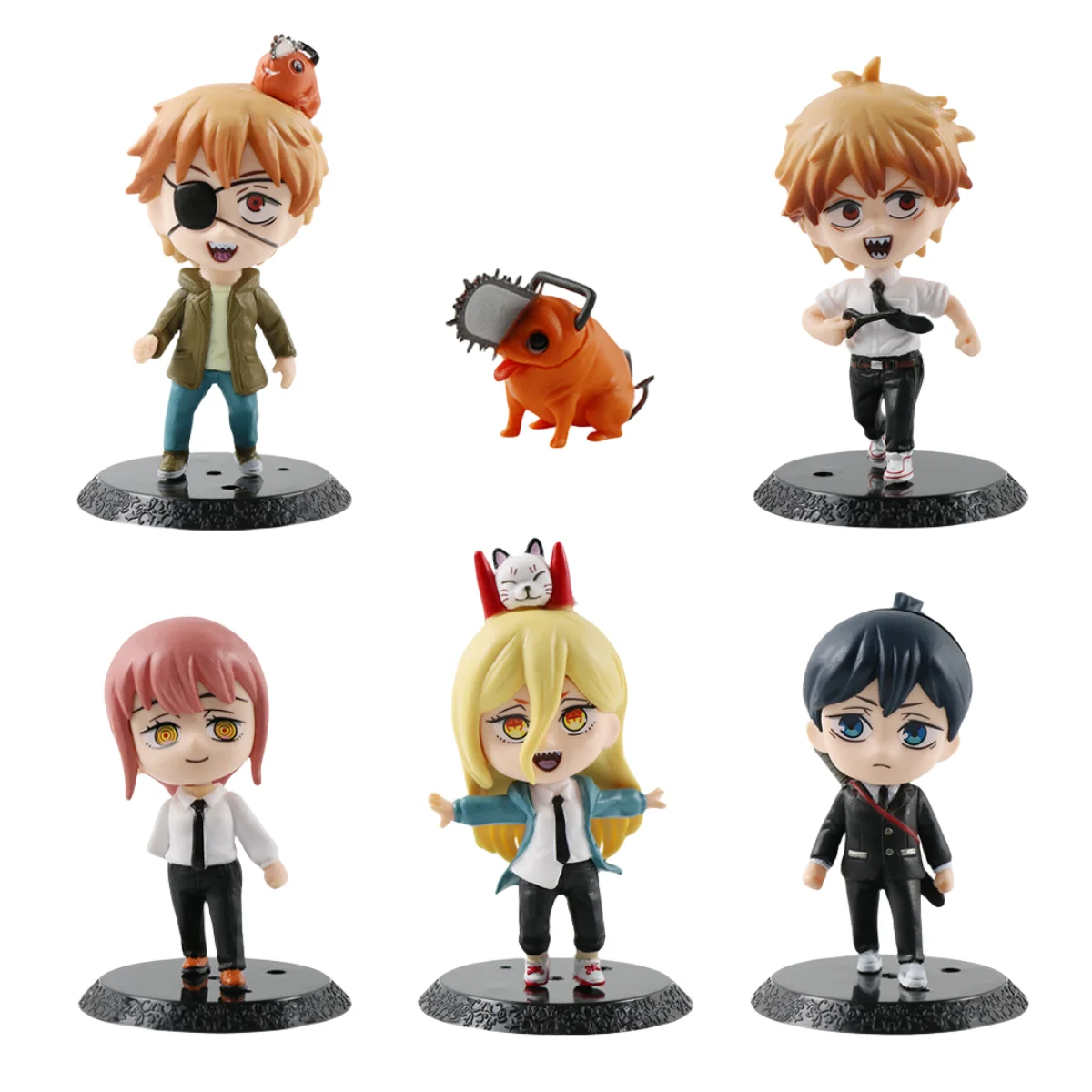 Carton Oem Q version Anime chainsaw man PVC doll Action figures Kids toys Denji Pochita Gift Crafts