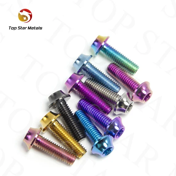TITST M6 X 12 15 20 25 & M5 X 12 15 20 25mm Button Torx Head titanium Bolt Screw for Bicycle Motorcycle Part