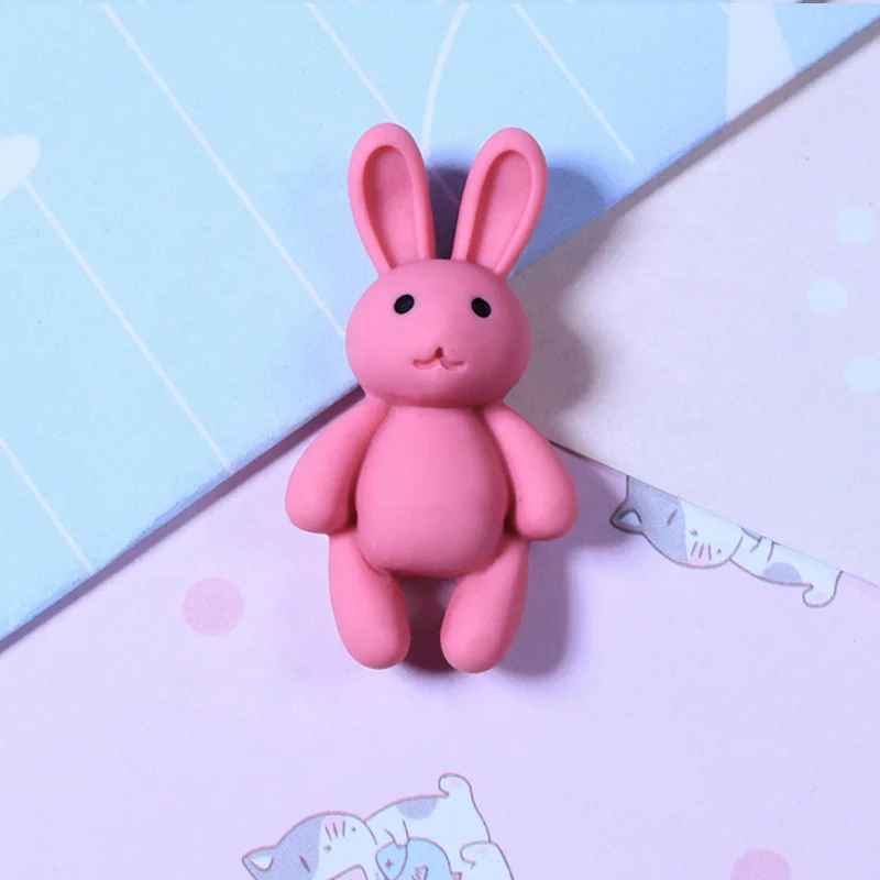 Diy Cartoon Animal Puppy Rabbit Head Decoration Parts Resin Crafts Kawaii Slime Flat Back Charms