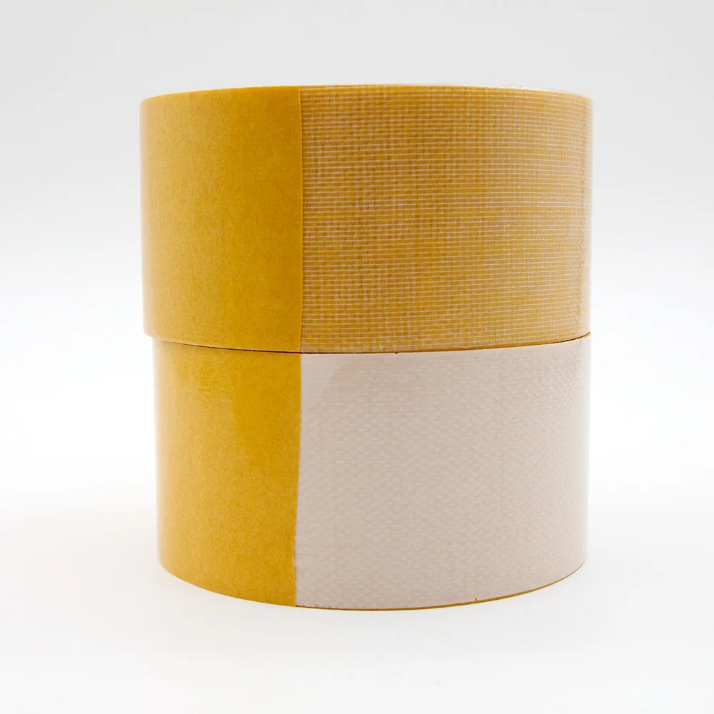 Hotmelt glue Cross Weave Fiber Adhesive Double Sided carpet Fiberglass mesh Tape