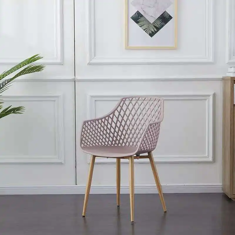 China  high quality wooden stackable plastic chair with armrest dining chair plastic cafe chair