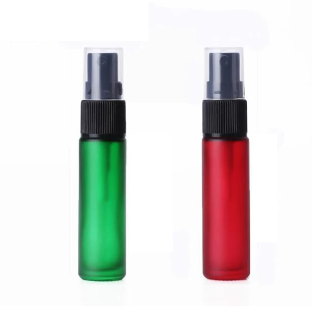 
5ml 10ml matte frosted mini empty refillable travel size glass spray perfume bottles set 