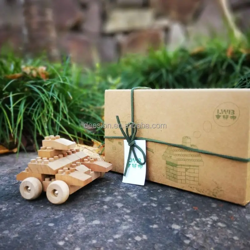 New wood DIY brick set construction toys tank safe material no paint halloween gift Christmas gift birthday gift