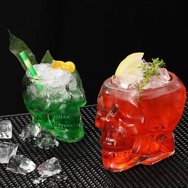 Wholesale Skull Shaped Glass Cup Crystal Wine Glass Creative Cocktail Glass