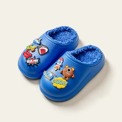 Cheerful Mario 2022 new style Home fluffy Slippers wholesale cute winter kids shoes for girls toefl at home footwear stock