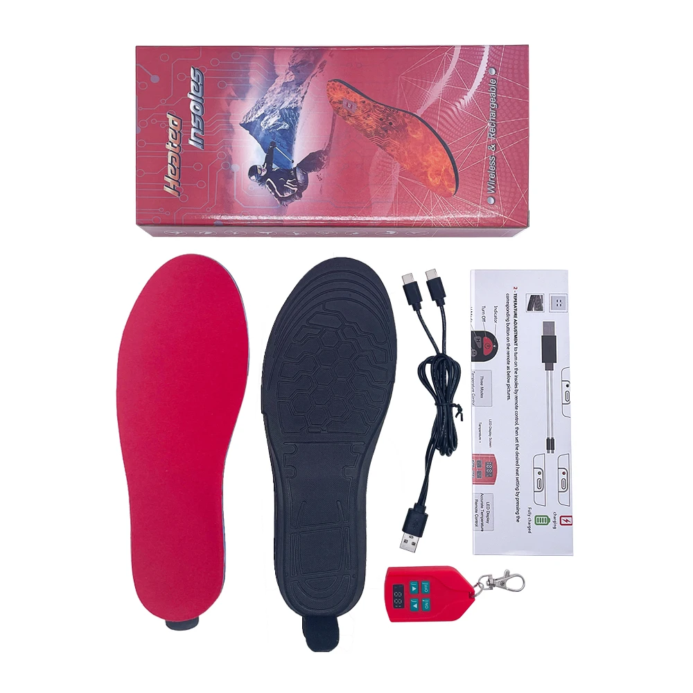 Unisex USB EVA Rechargeable heated insole with adjustable heating temperature for Winter Outdoor Sport
