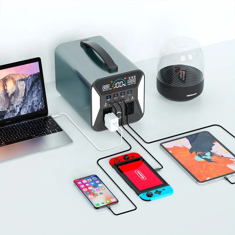 UAPOW 1000W Outdoor Portable Power Station USB 12V DC Output RV 110V/220V AC Socket Camping Battery Solar Charging Travel Power