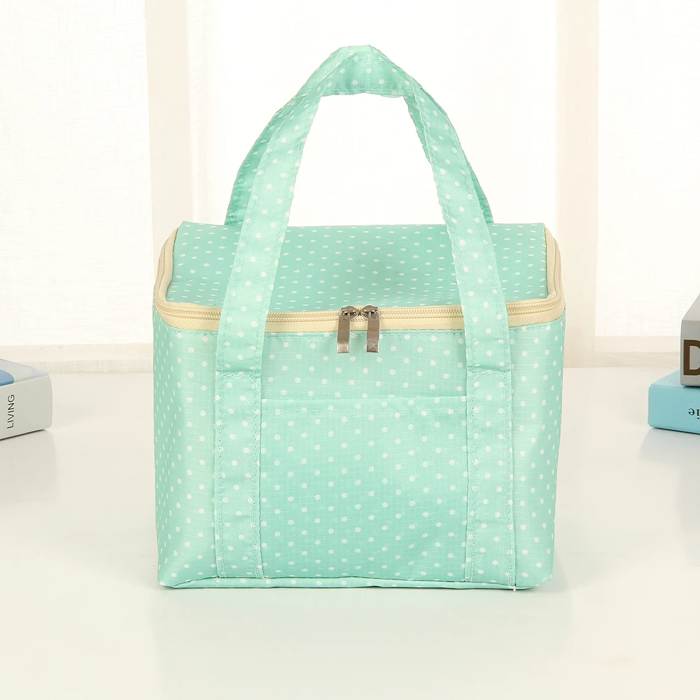 Oxford Cloth Insulation Lunch Bag Fashionable Portable Waterproof Cooler Tote Handheld Thermal Food Insulator for Picnic Travel