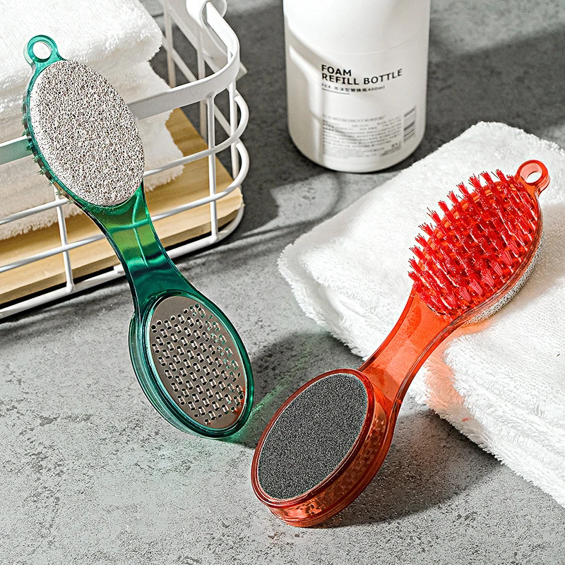 Wholesale Bathroom Product Multifunction 4 in 1 Pedicure Grinding Tool Pumice Stone Dead Skin Remover Brush Foot File with Nail