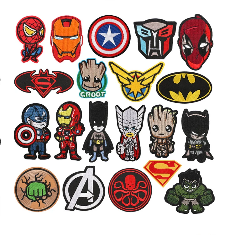 Manufacturers Wholesale Patches Embroidery Anime Characters Custom Embroidered Patch Hero Iron-On Patches