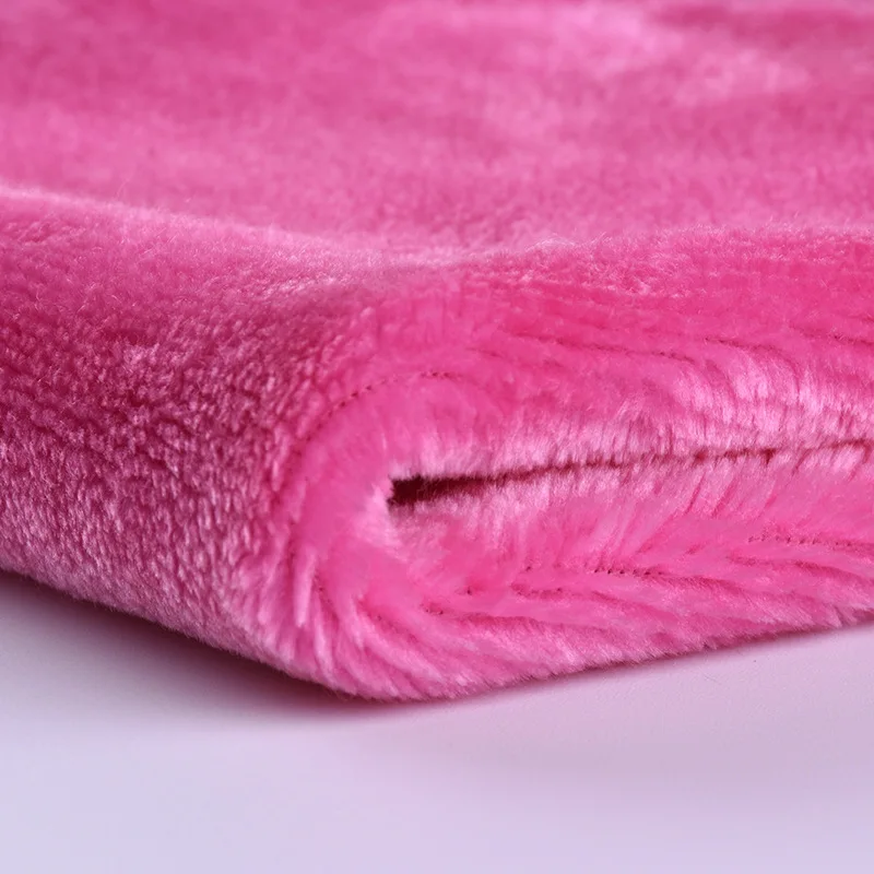 Single Sided Flannel Fabric On Sale For Home Pajamas Toy Black Flannel Polyester Knitted Flannel Solid Color White For Printing