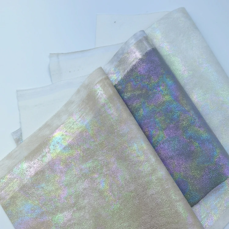 Wholesale Multicolor Rainbow Glitter Fabric 1.0 mm Sequins Pu Leather Wedding Dress Sequin Fabrics and Diy Crafts