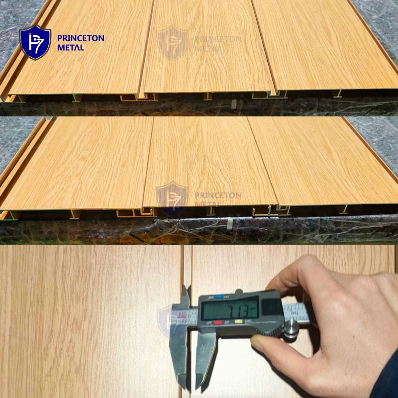 aluminum wood grain cladding extrusion for wall & ceiling