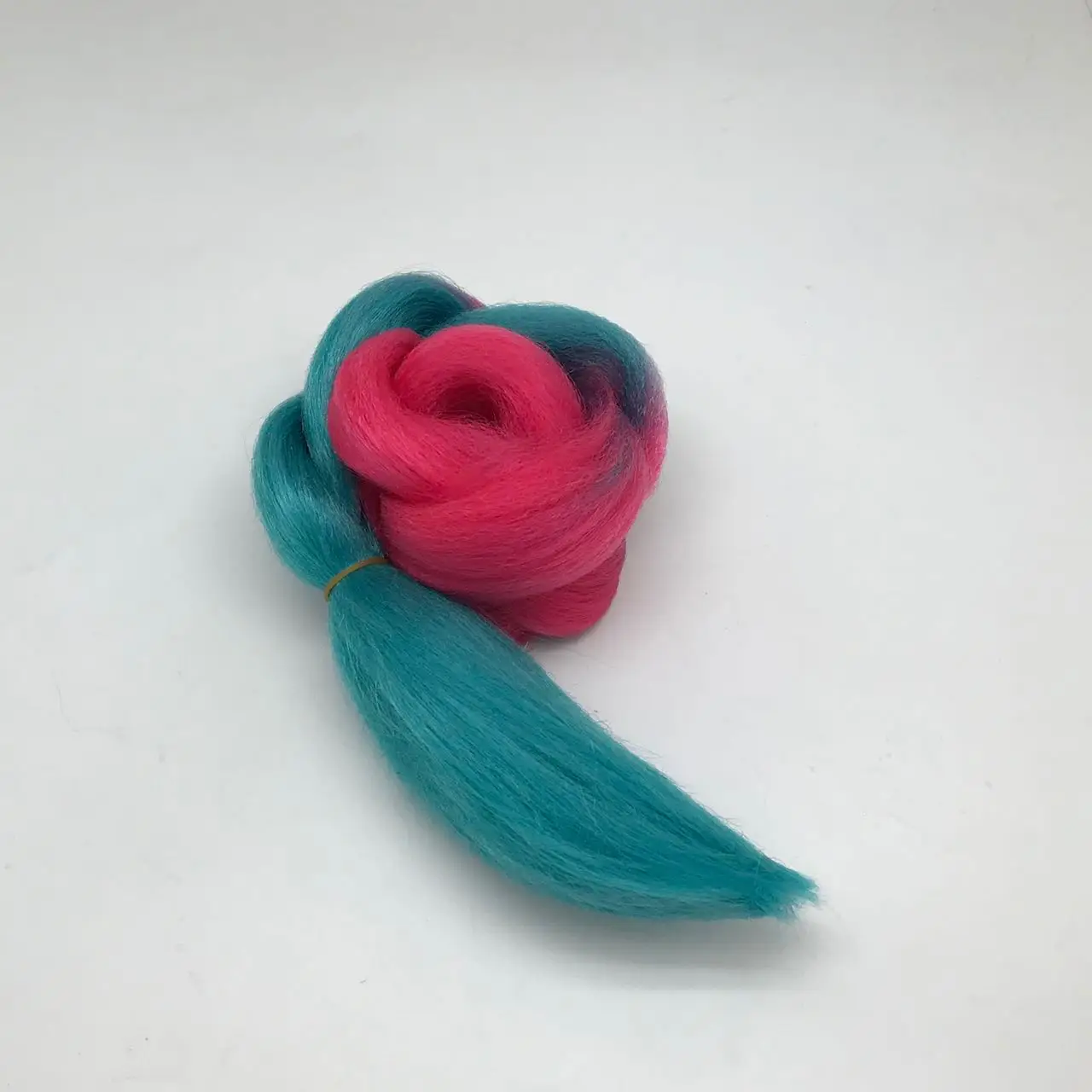 Light red light blue gradient big braid fashion dress wig chemical fiber hair B41