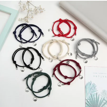2pcs Couple Magnet Attract Each Other Personality Bracelet Men and Women Charm Girl Jewelry Lover