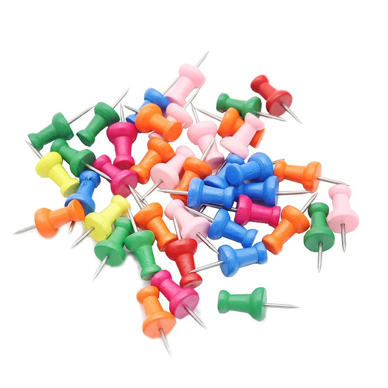 100 упаковка, цветные деревянные палки для большого пальца, декоративные доски для объявлений, пробки, доски из пенопласта