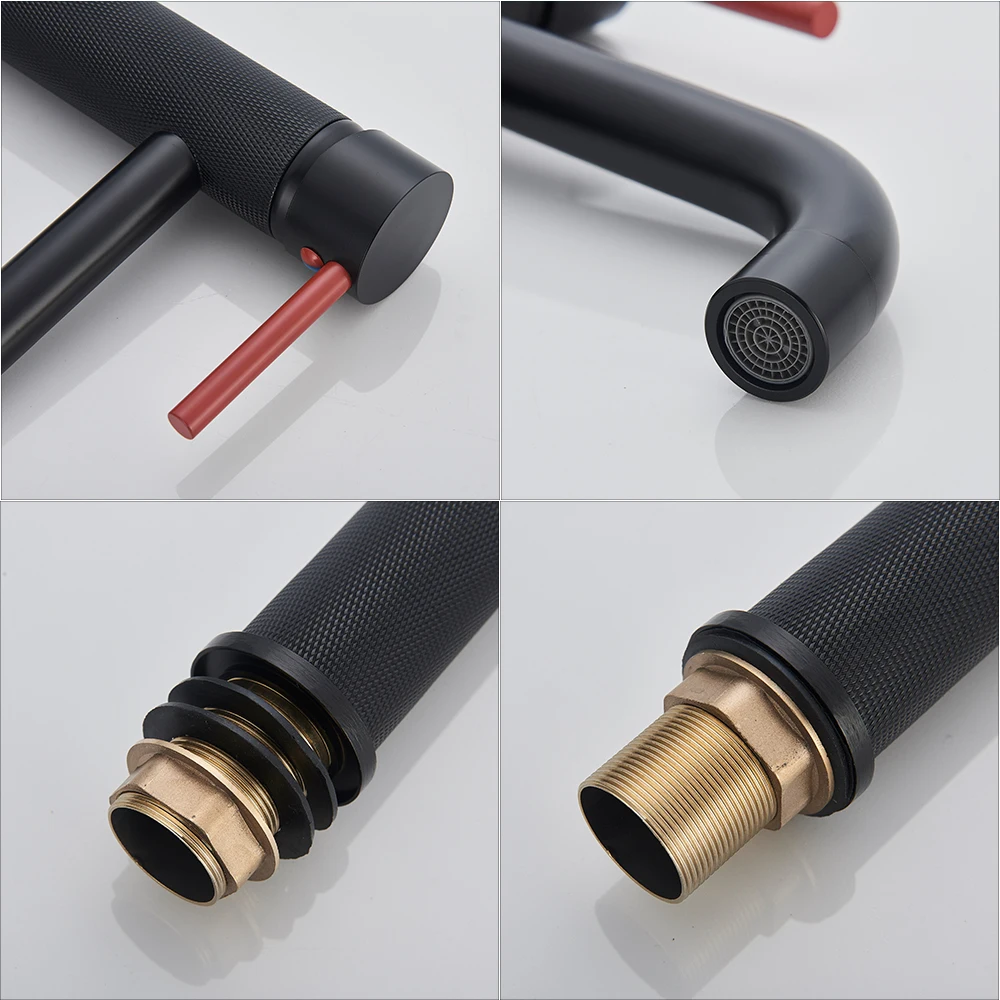 
Tall Basin Sink Faucet Matte Black Slim Bathroom Washbasin Water Mixer Tap Hot Cold Water Basin Crane Tap Bathroom Tap 