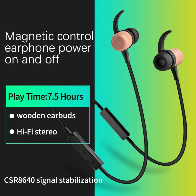 Blue Tooth Headset Magnetic Wireless Earphone Earbuds Running Neckband Fm Radio Bluetooth Headset Earphones
