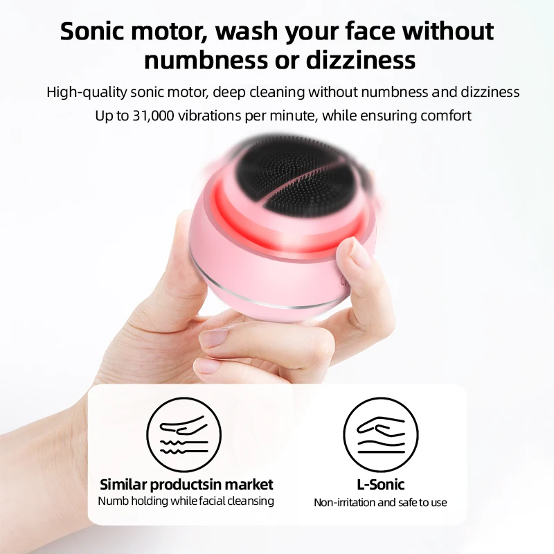 Factory Customized 10-in-1 sonic cleansing brush face without hand numbness waterproof high frequency silicone ems face machine