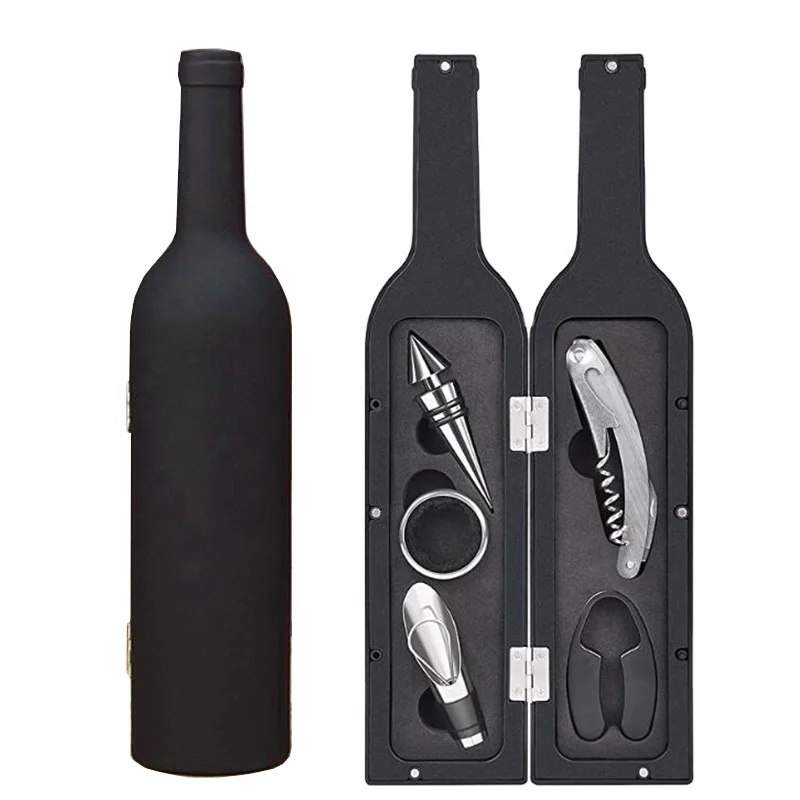5 Pieces Wine Tool Set Bottle Shaped Gift Sets Wine Opener Set