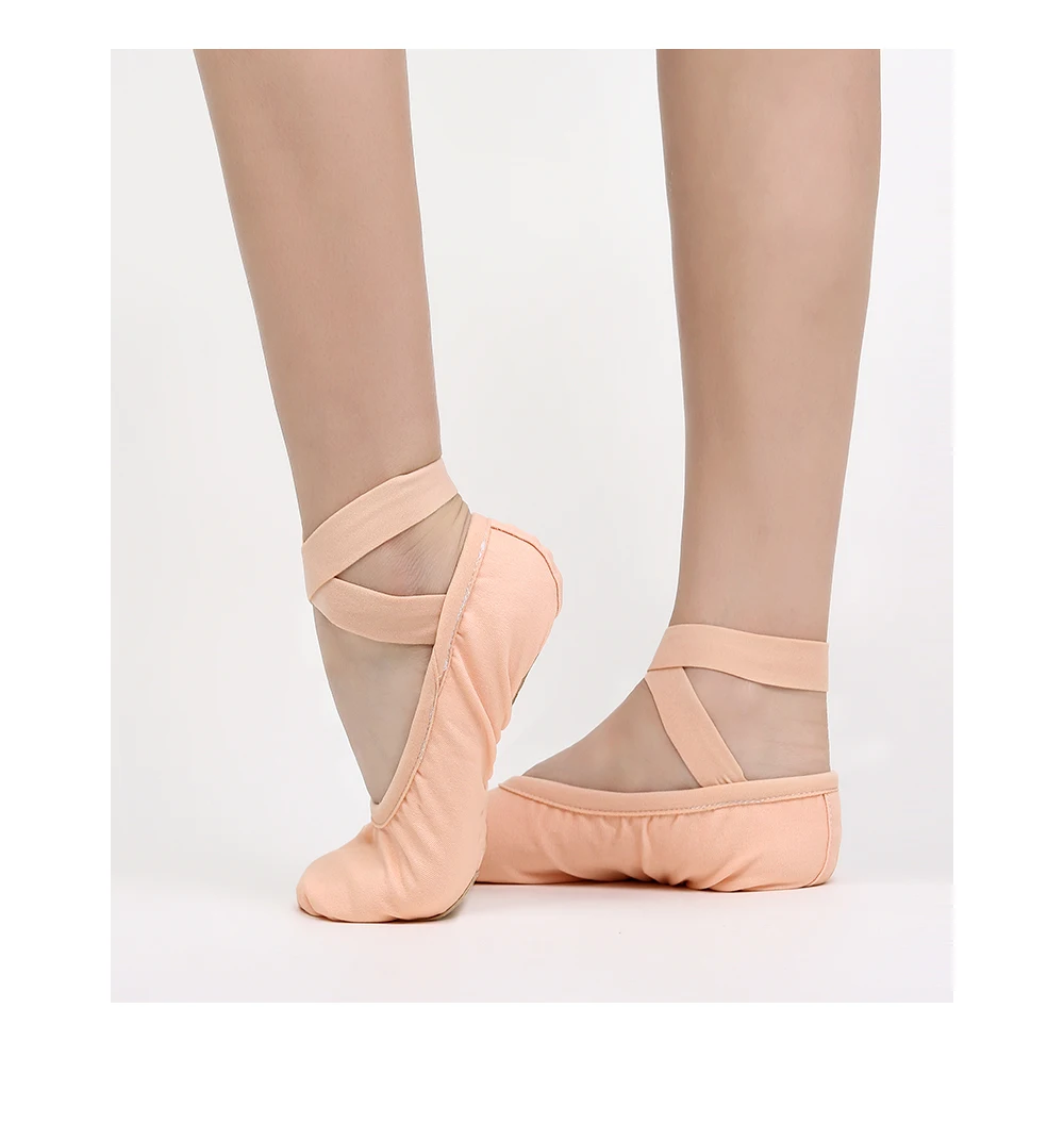 Super Soft Stretch Spandex Basic Split Sole Canvas Girl Ballet Gymnastic Dance Foot Wears Shoes