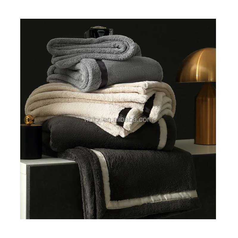 Hot sale 80*160 cm 35*80 cm high quality strong water absorption high GMS baby grade bath towel bath towel set