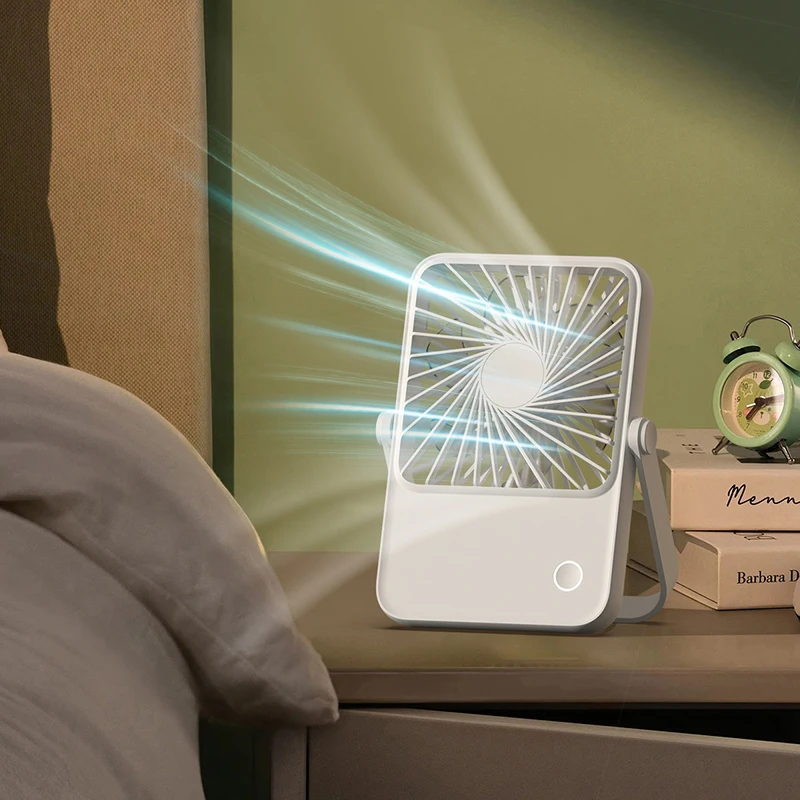 High Quality Portable Mini Desk Fan Outdoor 1200mAh Desktop Rechargeable Fan Adjustable Air Cooler Charged Fan For Home Office