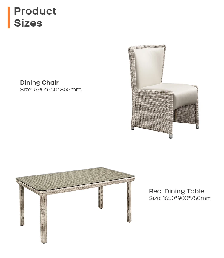 China manufacturer Luxury Outdoor Furniture Rattan Wicker Garden Dining Table and Chair Outdoor Furniture Dining Set