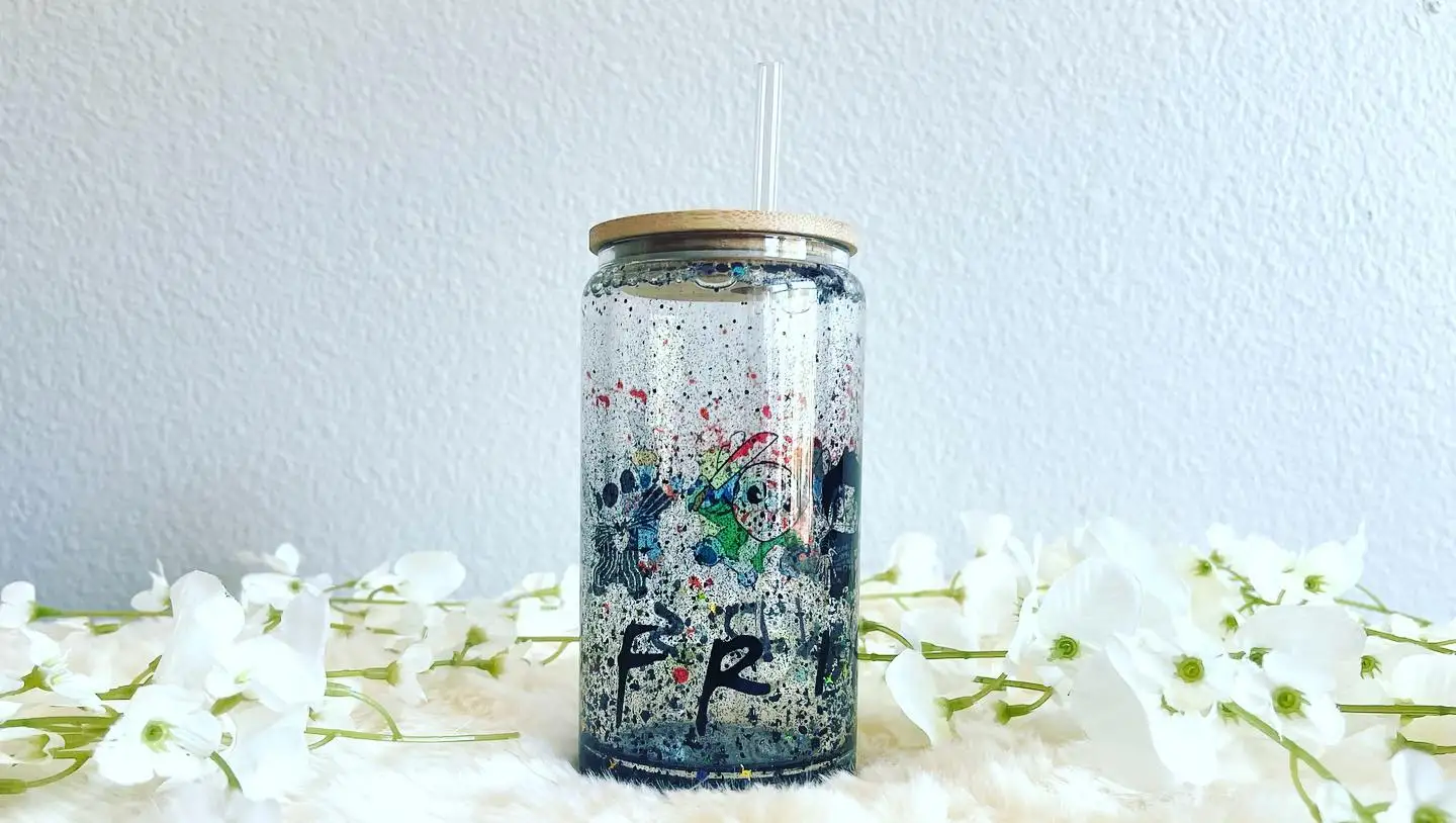 2024 new Pre drilled Double Wall Sublimation Beer Tumbler Snow Globe Can With bamboo lid