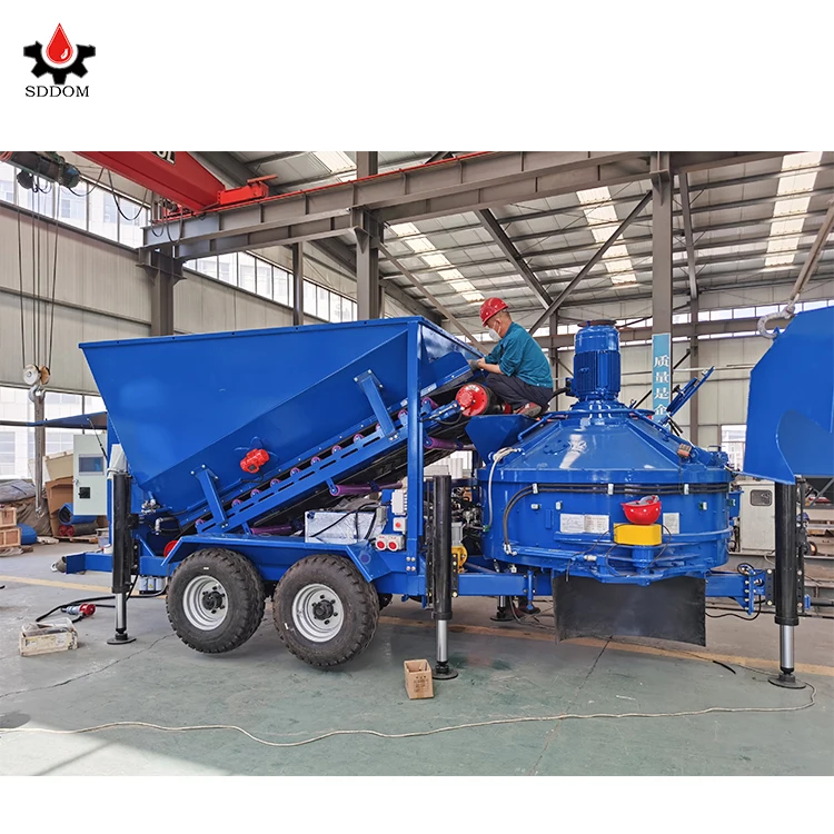 SDDOM Brand CE ISO Certificate 10 to 50 M3/h Small Ready Mix Concrete Mixer Machinery Mobile Batch Plant
