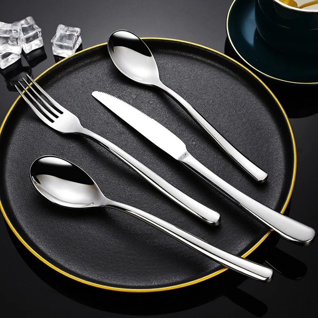 
Custom Portable Luxurary Flatwares Stainless Steel Flatware Sets For Travel And Home 