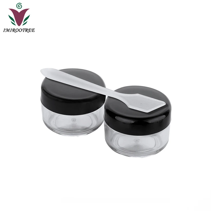 
10g 15g 20g sample black clear portable cosmetic empty jar pot box, colored makeup nail art cosmetic empty container with lid 