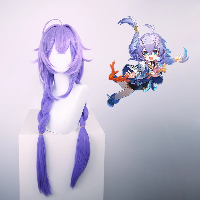 Парик Bailu Honkai Звездный рельсовый синий светло-фиолетовый термостойкие синтетические волосы