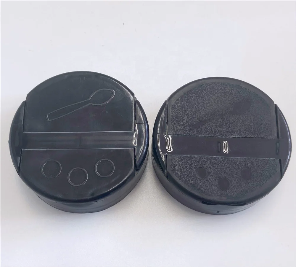 black plastic spice bottle caps butterfly flip top lid with plastic pepper shaker
