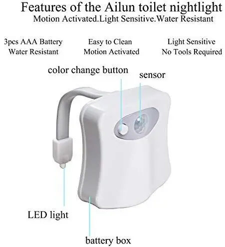 
Wholesale LED Toilet Sensor Bowl Night Light, Toilet Night Light Motion Sensor 
