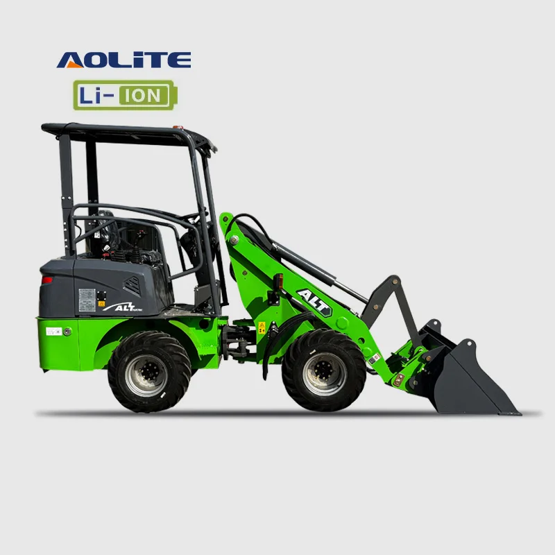Factory sale AOLITE E606pro CE China 600kg small electric 4wd wheel loader ALT mini new energy LiFePO4 lithium battery loader