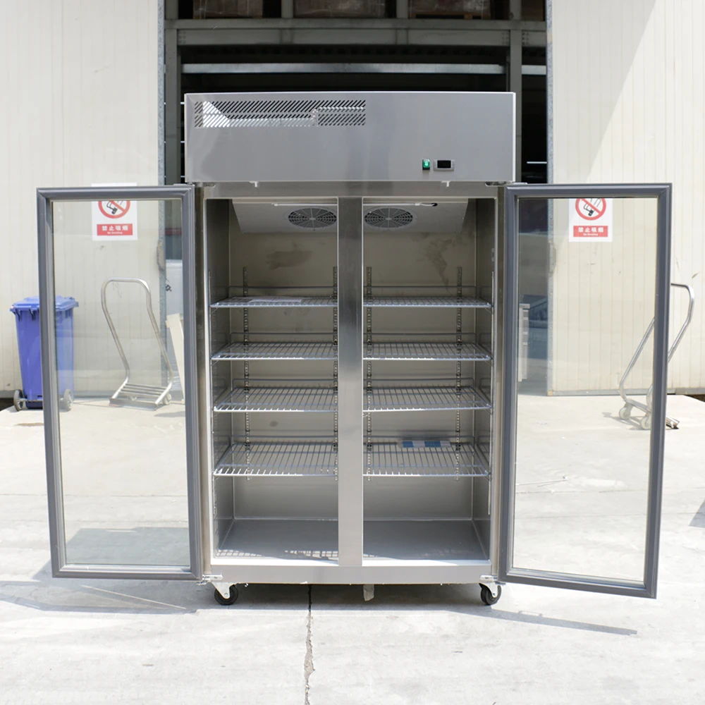 High Quality Stainless Steel Commercial Display Fridge Upright Deep Freezers Single Door Refrigerator